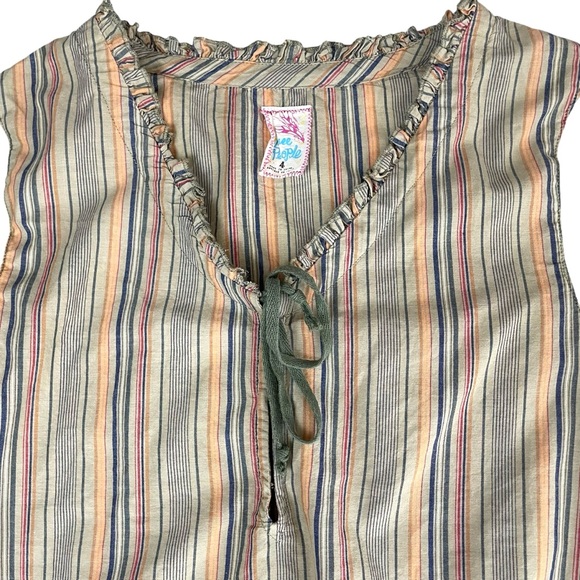 Free People Peasant Boho Multi Colored Stripe Top - Picture 5 of 10